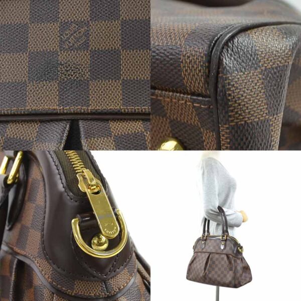 98134a 2 Louis Vuitton Trevi PM Handbag Damier Canvas Brown