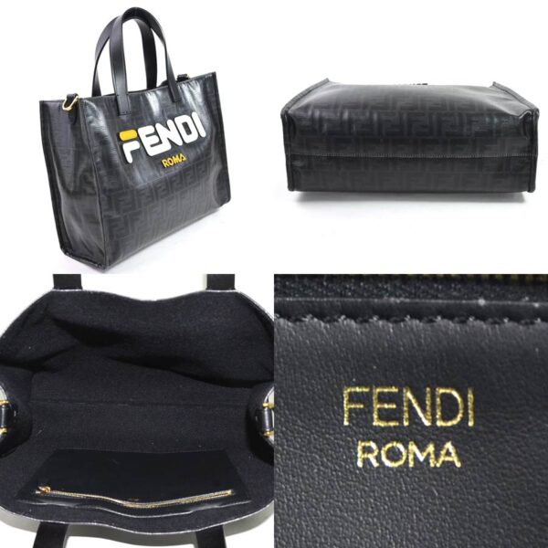 98140a 1 Fendi Tote Bag 2Way FILA Collaboration Canvas Black