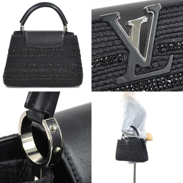 98154c 2 Louis Vuitton Capucines BB Handbag Beads Black