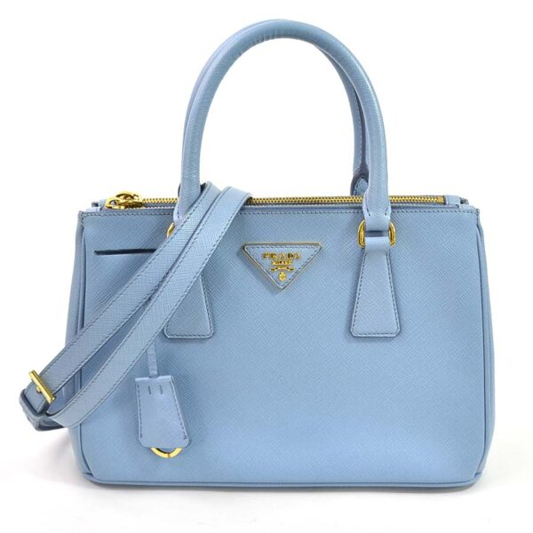 98156d Prada 2Way Handbag Saffiano Lux Leather Blue