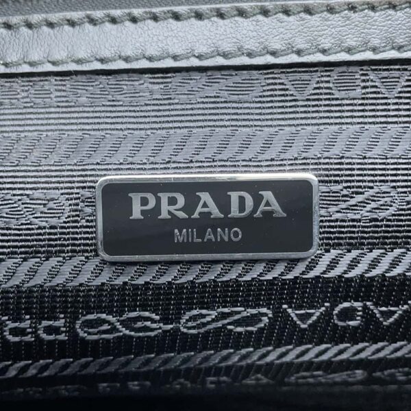 9817081 10 Prada Chain Shoulder Bag Saffiano Leather Black