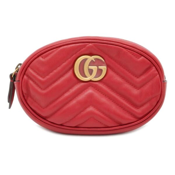 9817883 01 Gucci GG Marmont Quilted Leather Belt Bag Black