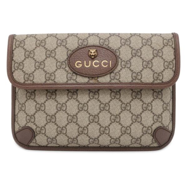 9817937 01 Gucci GG Supreme Neo Sherry Line Belt Bag Black