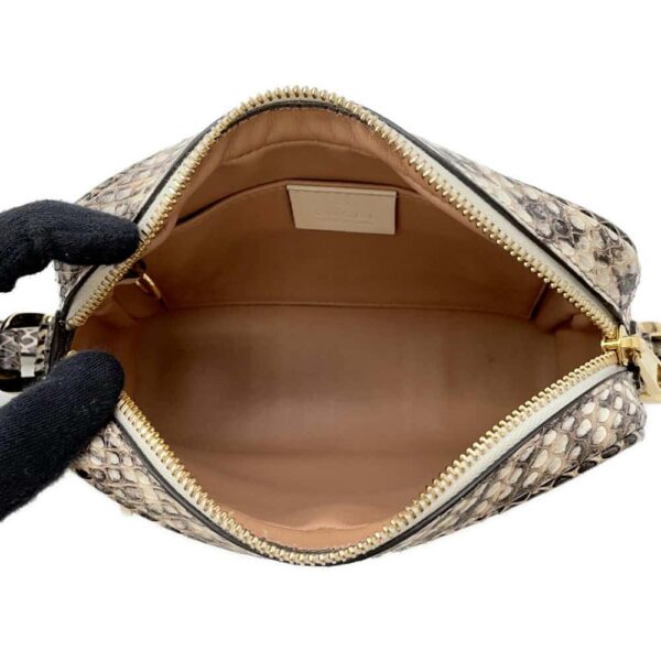 9819153 05 Gucci Ophidia GG Python Leather Shoulder Bag Mini Black