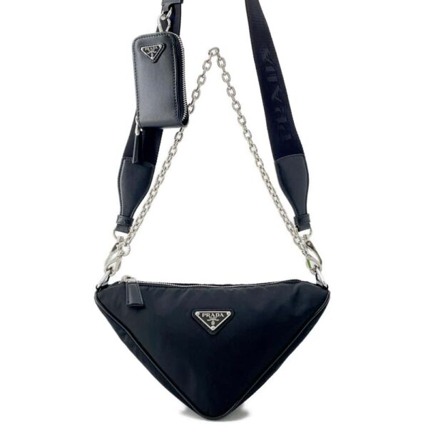 9819184 01 Prada Triangle Nylon Shoulder Bag