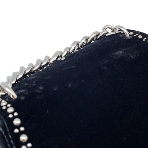 9819368 13 Miu Miu Handbag Studded Chain Handle Velour Black