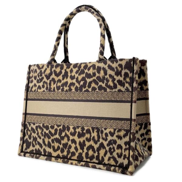 9819511 02 Christian Dior Book Tote Leopard Medium Canvas Tote Bag Leopard