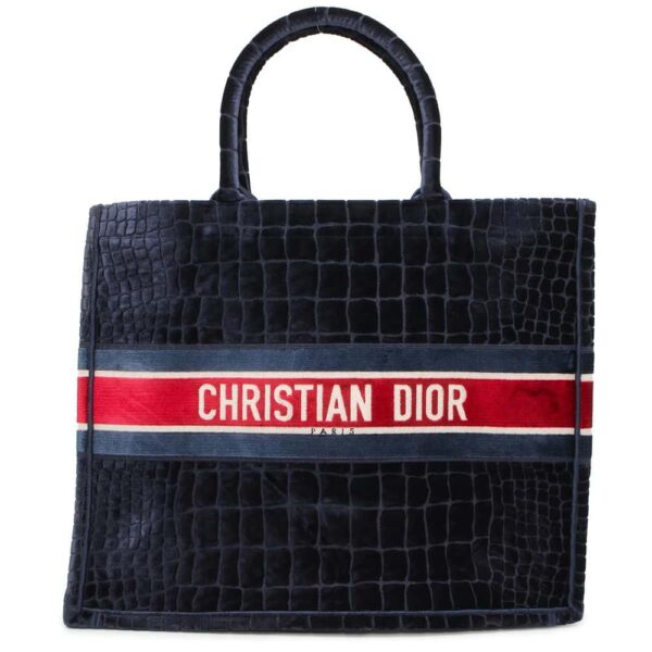 9819535 01 Christian Dior Large Velvet Tote Bag Black