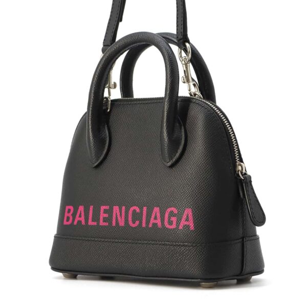 9819726 02 Balenciaga Bill Top Handle XXS 2way Shoulder Bag Black