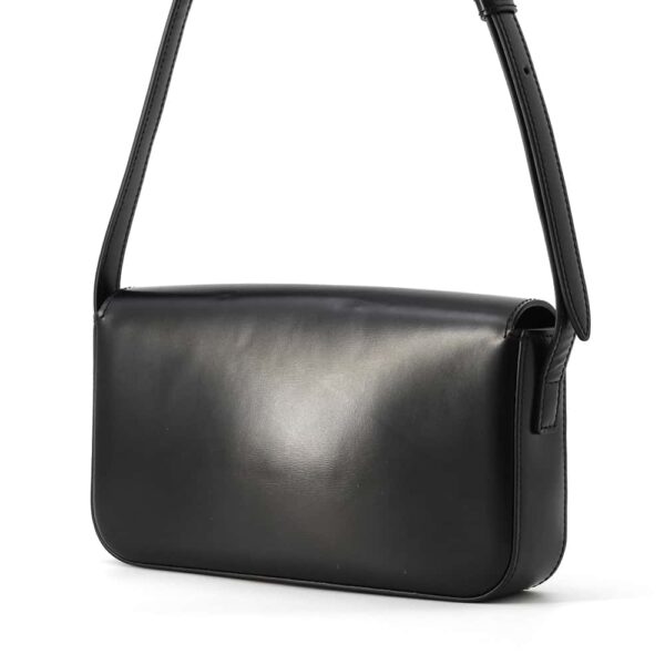 9819764 02 Celine Triomphe Claude Calf Leather Shoulder Bag Black