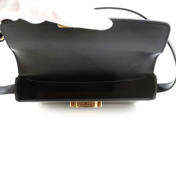 9819764 05 Celine Triomphe Claude Calf Leather Shoulder Bag Black