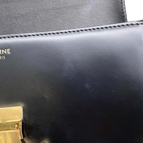 9819764 12 Celine Triomphe Claude Calf Leather Shoulder Bag Black