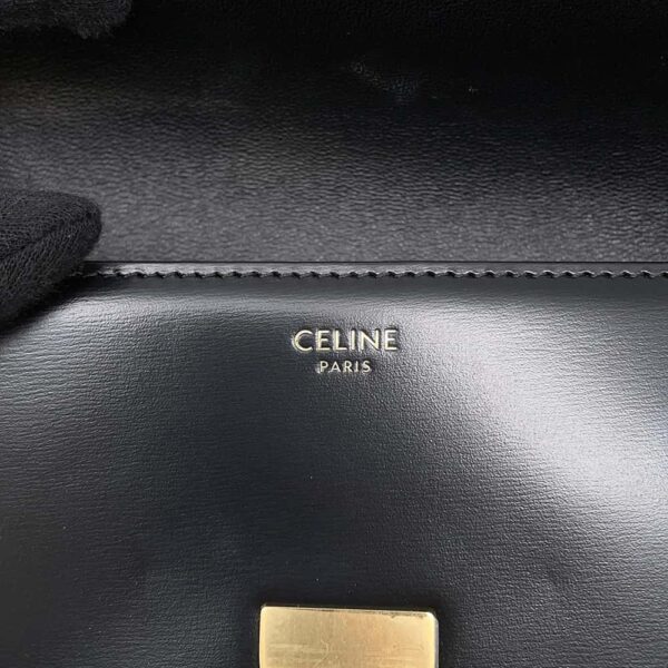 9819764 15 Celine Triomphe Claude Calf Leather Shoulder Bag Black