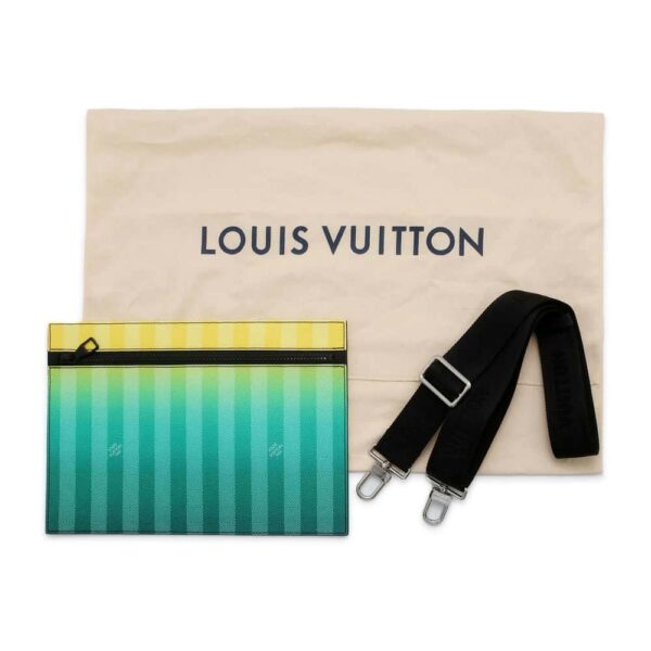 9819863 15 Louis Vuitton Weekend PM Damier Stripe Tote Bag Black