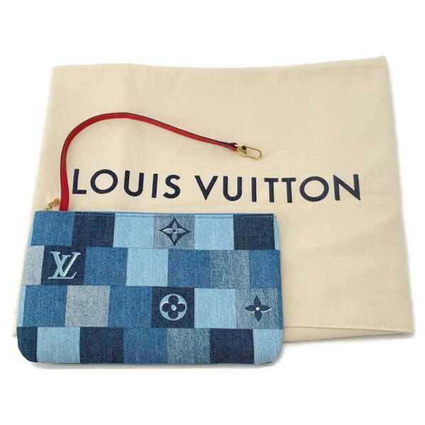 9819979 09 Louis Vuitton Monogram Denim Square Patchwork Neverfull Tote Bag