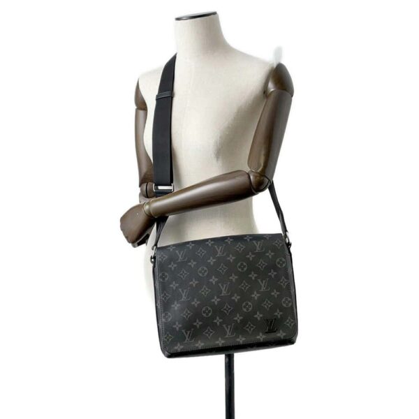 9820333 04 Louis Vuitton Monogram Eclipse District PM Shoulder Bag Black