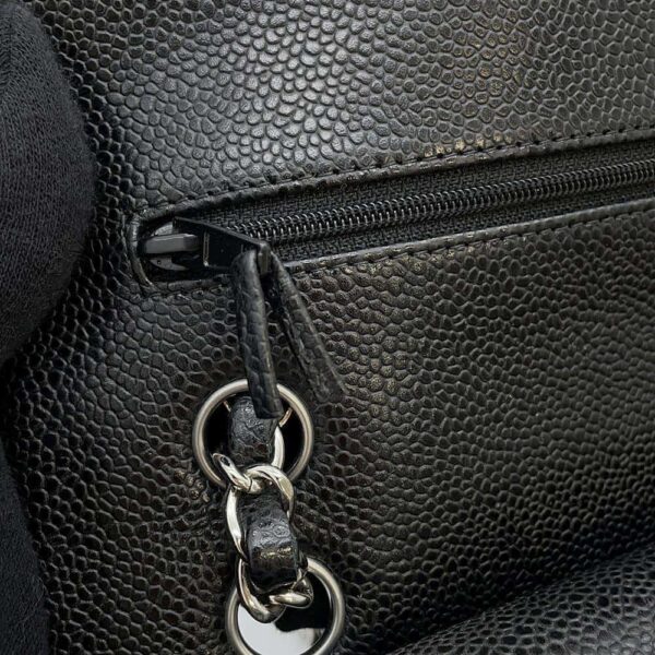 9821033 09 Chanel Matelasse 25 Coco Mark Caviar Skin Chain Shoulder Bag Black