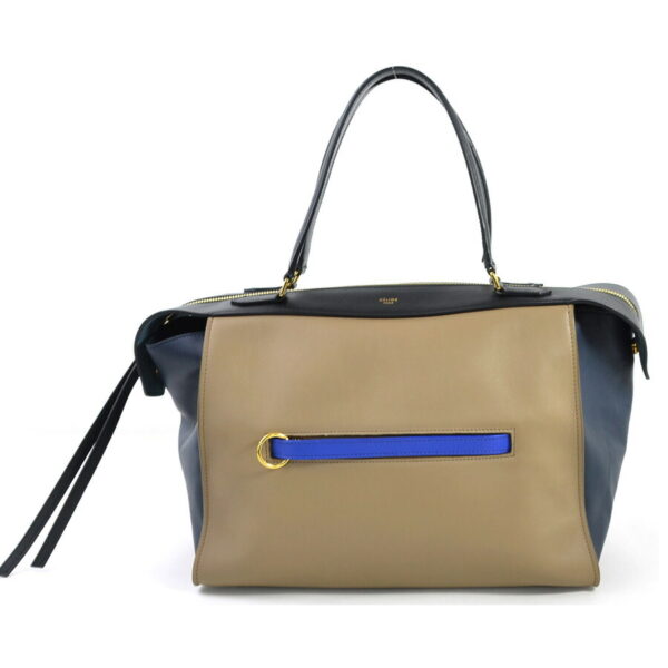 98263c Celine Small Ring Handbag Leather Brown Black Navy