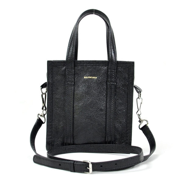 98278e Balenciaga Bazaar Shopper XXS Lambskin 2Way Bag Black