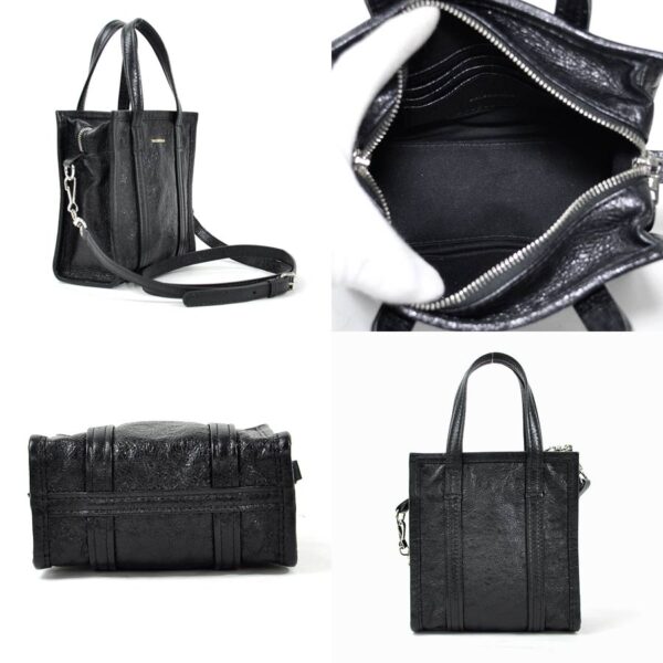 98278e 1 Balenciaga Bazaar Shopper XXS Lambskin 2Way Bag Black