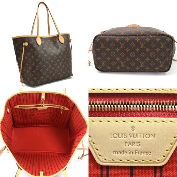 98285a 1 Louis Vuitton Neverfull MM Tote Bag Monogram Canvas Brown