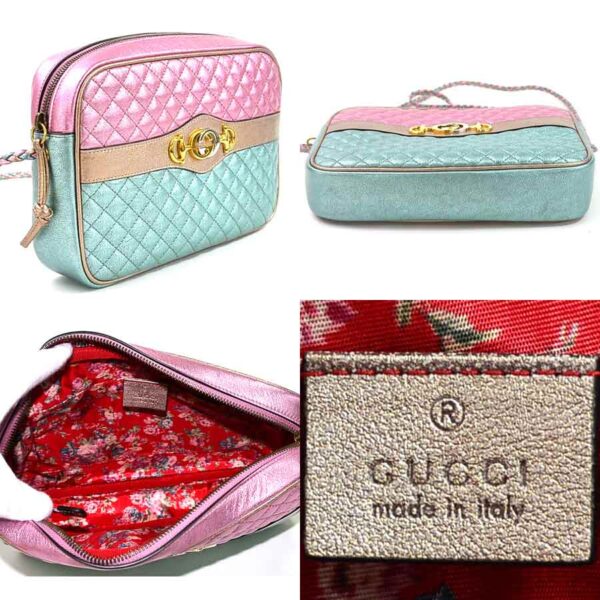 98291d 1 Gucci Horsebit Shoulder Bag Leather Pink