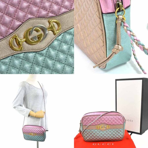 98291d 2 Gucci Horsebit Shoulder Bag Leather Pink