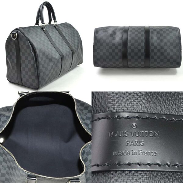 98299a 1 Louis Vuitton Keepall Bandouliere 45 Bag Damier Canvas Gray