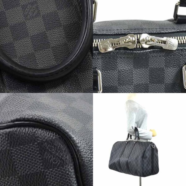 98299a 2 Louis Vuitton Keepall Bandouliere 45 Bag Damier Canvas Gray