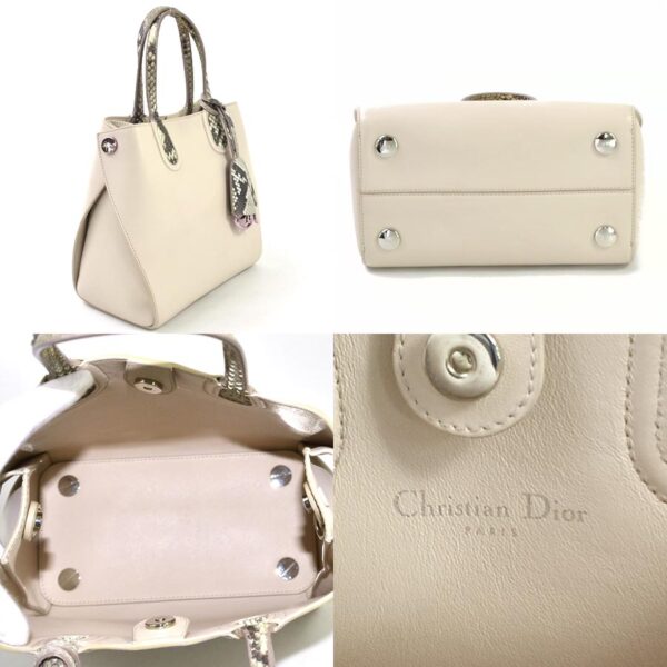 98304c 1 Christian Dior Addict Shoulder Bag Leather Beige