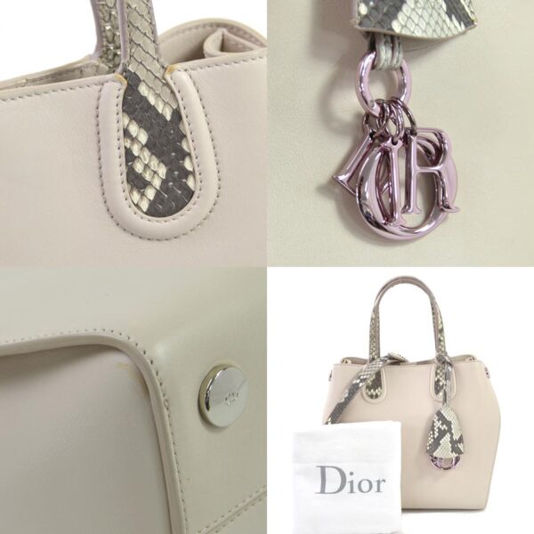 98304c 2 Christian Dior Addict Shoulder Bag Leather Beige