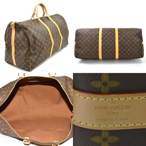 98306a 1 Louis Vuitton Keepall Bandouliere 60 Bag Monogram Canvas Brown