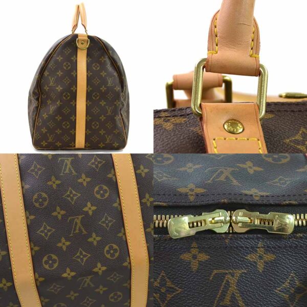 98306a 2 Louis Vuitton Keepall Bandouliere 60 Bag Monogram Canvas Brown