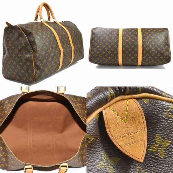 98325b 1 Louis Vuitton Keepall 55 Bag Monogram Canvas Brown