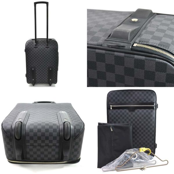 98329b 2 Louis Vuitton Pegas 55 Travel Bag Damier Canvas Gray