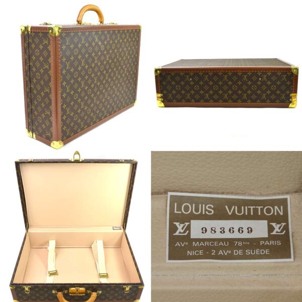 98330b 1 Louis Vuitton Alzer 60 Trunk Case Monogram Canvas Brown