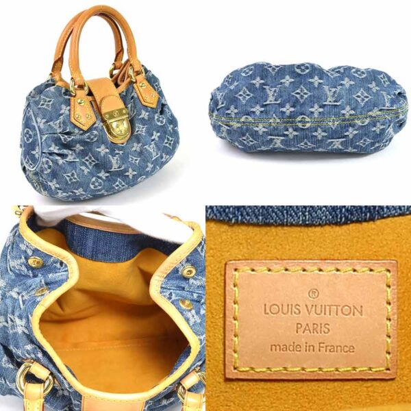 98332a 1 Louis Vuitton Pleaty Denim Handbag Monogram Denim Blue