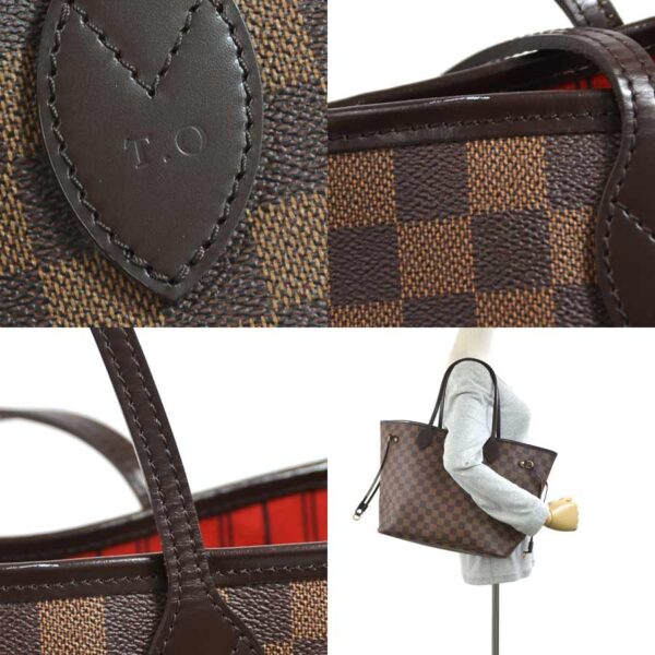 98353 2 Louis Vuitton Neverfull MM Tote Bag Damier Canvas Brown