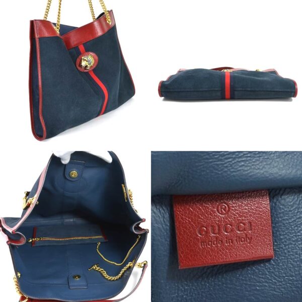 98374d 1 Gucci Tote Bag Suede Blue