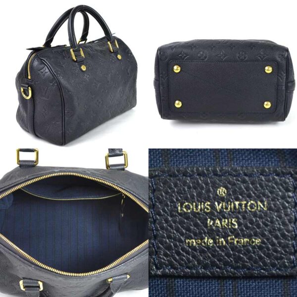 98385b 1 Louis Vuitton Speedy Bandouliere 25 Empreinte Navy Blue