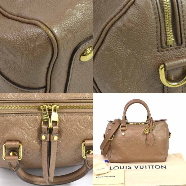 98386b 2 Louis Vuitton Speedy Bandouliere 25 Empreinte Leather Bronze