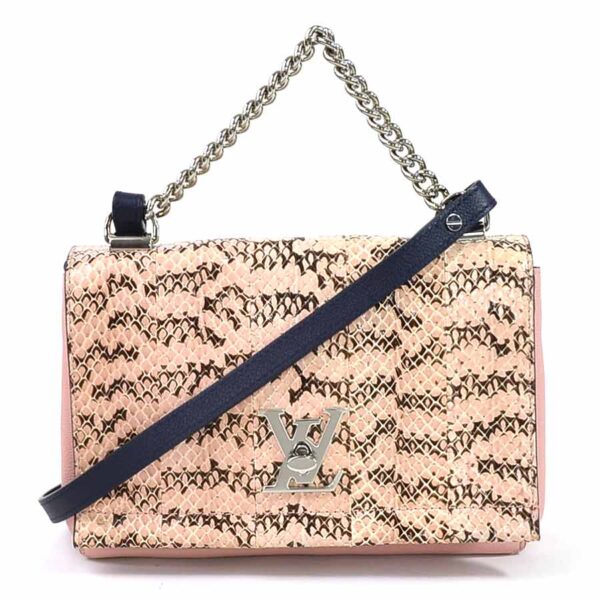 98412e Louis Vuitton Lock Me 2BB Crossbody Bag Python Leather Pink