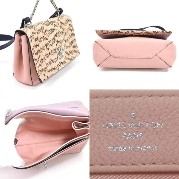 98412e 1 Louis Vuitton Lock Me 2BB Crossbody Bag Python Leather Pink