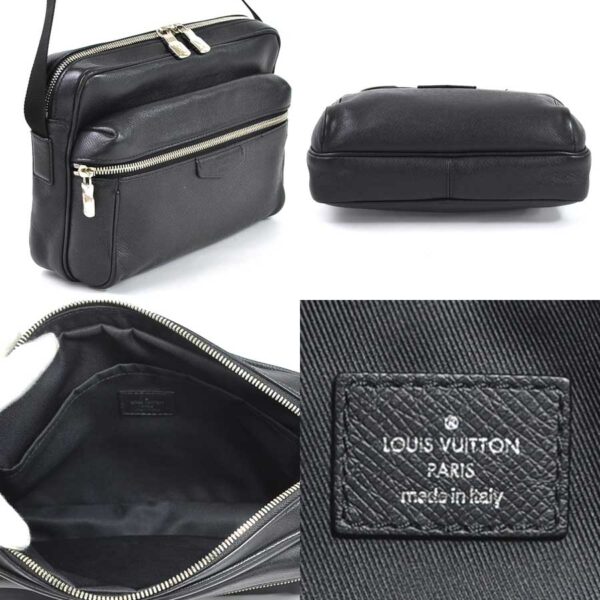 98419a 1 Louis Vuitton Outdoor Messenger PM Shoulder Bag Taiga Leather Black