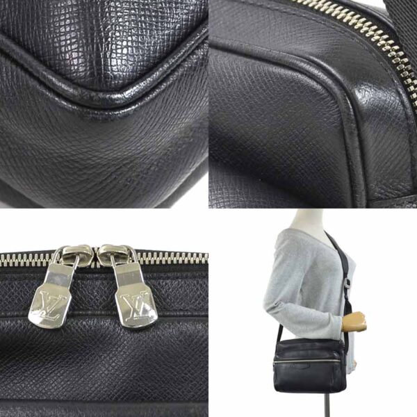 98419a 2 Louis Vuitton Outdoor Messenger PM Shoulder Bag Taiga Leather Black