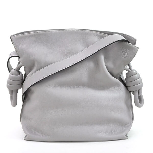 98426d Loewe Anagram Flamenco Leather Shoulder Bag Gray