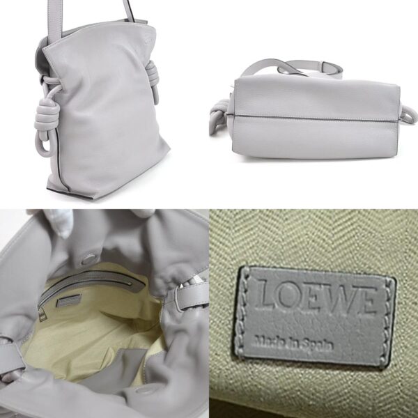 98426d 1 Loewe Anagram Flamenco Leather Shoulder Bag Gray