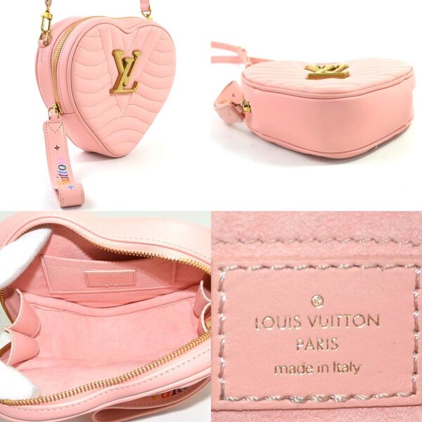 98428d 1 Louis Vuitton Wave Heart Bag Crossbody Bag Smooth Calf Leather Pink