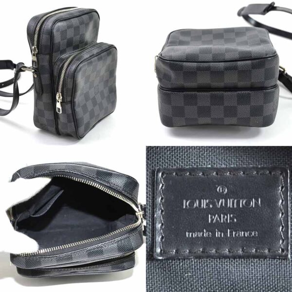 98450d 1 Louis Vuitton Rem Shoulder Bag Damier Graphite Canvas Black Gray