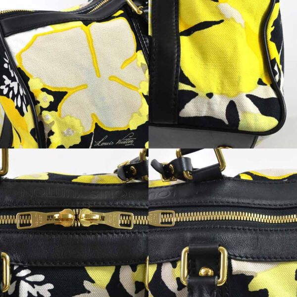 98453d 2 Louis Vuitton Keepall 50 Bag Canvas Leather Yellow Black